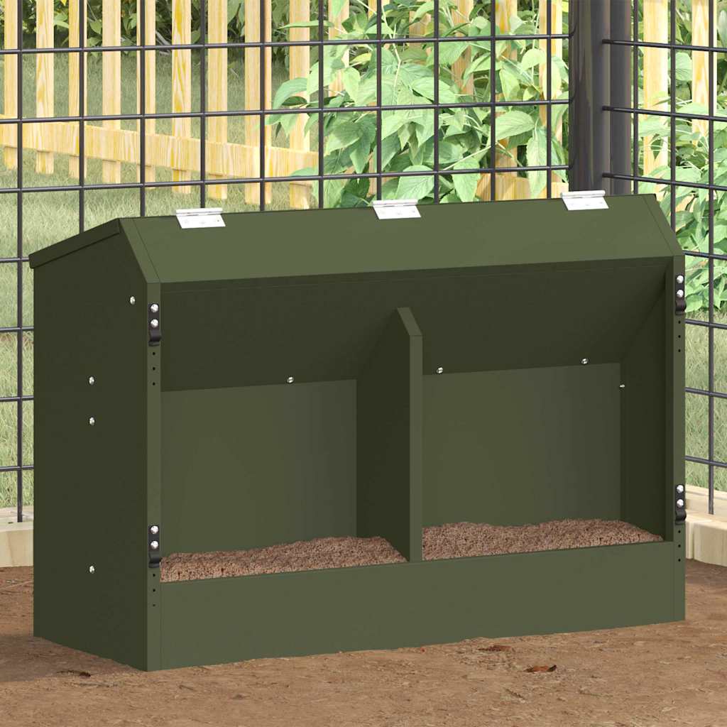 Vidaxxl Kaninchenfutter olivgrün 64,5 x 25,5 x 45,5 cm