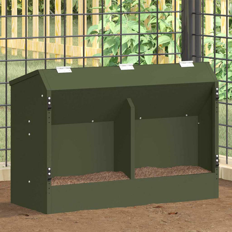 Vidaxxl Kaninchenfutter olivgrün 64,5 x 25,5 x 45,5 cm