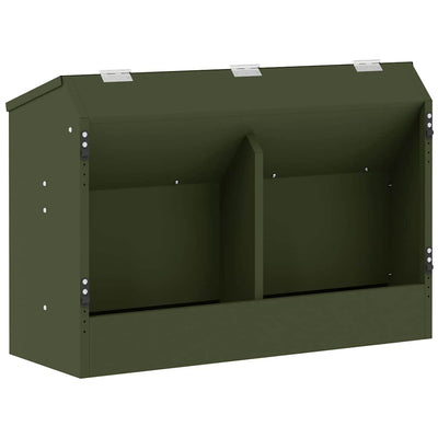 Vidaxxl Kaninchenfutter olivgrün 64,5 x 25,5 x 45,5 cm
