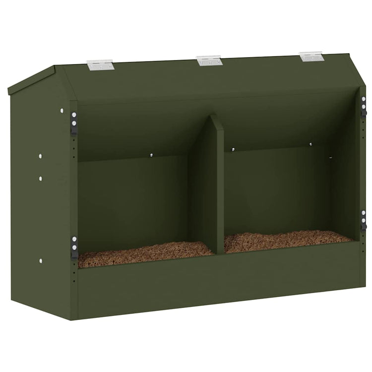 Vidaxxl Kaninchenfutter olivgrün 64,5 x 25,5 x 45,5 cm