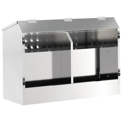 Vidaxl Kaninchenfutter Silber 64,5 x 25,5 x 45,5 cm verzinkter Stahl