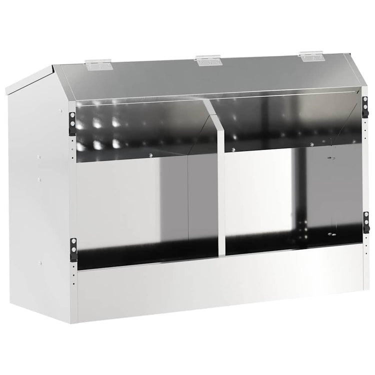 Vidaxl Kaninchenfutter Silber 64,5 x 25,5 x 45,5 cm verzinkter Stahl