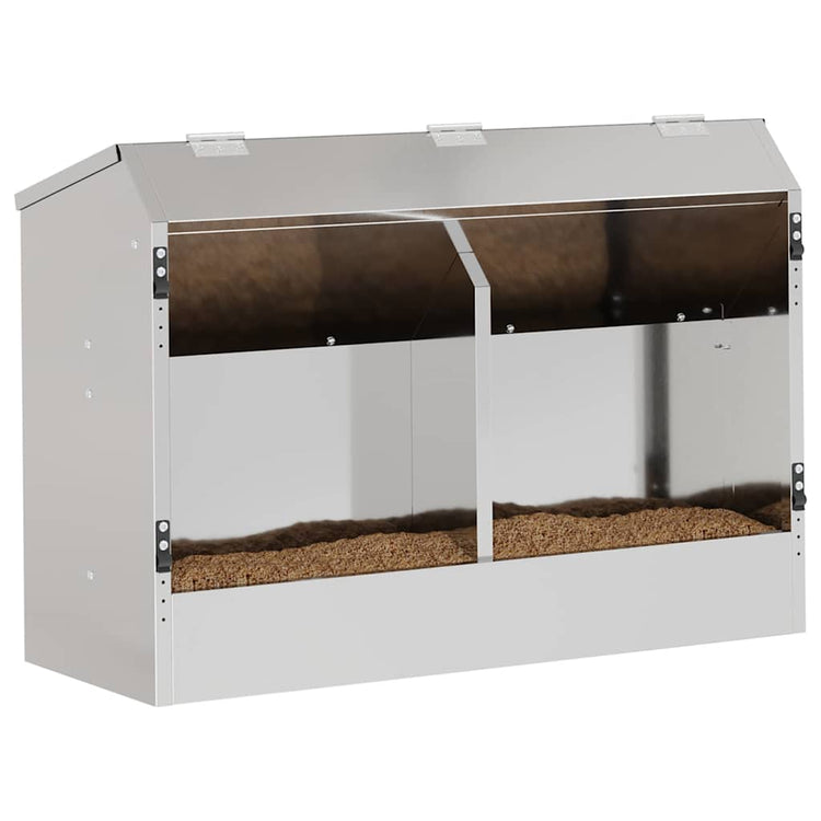 Vidaxl Kaninchenfutter Silber 64,5 x 25,5 x 45,5 cm verzinkter Stahl
