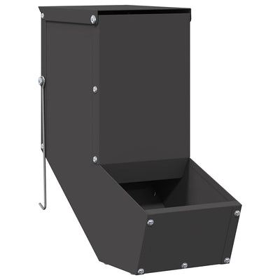 Vidaxl Kaninchenfutter schwarz 12,5 x 26 x 28,5 cm kaltgewalzter Stahl