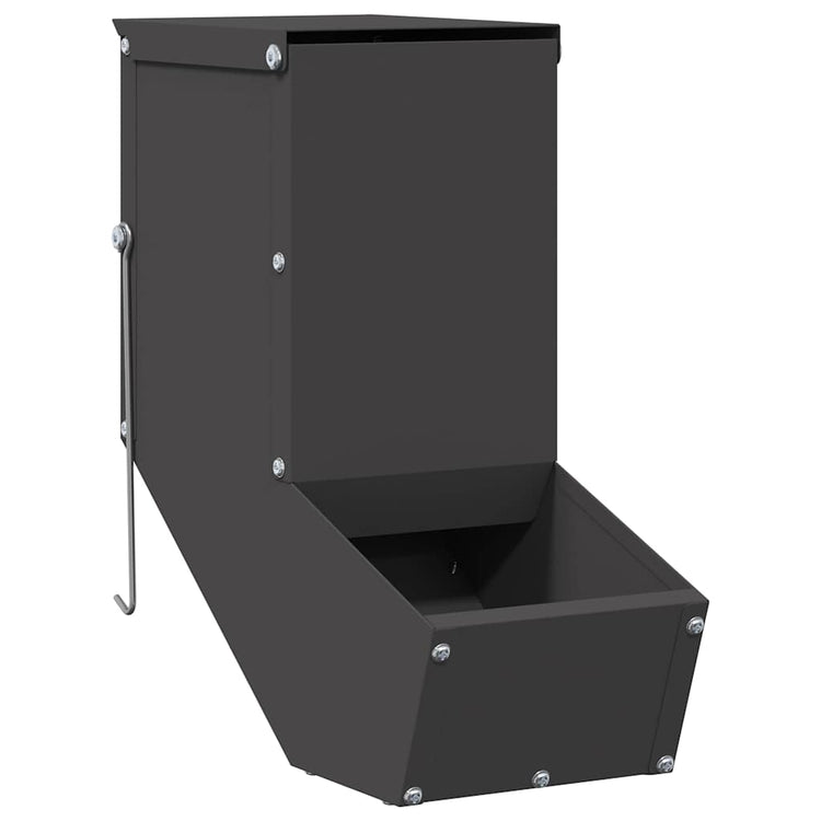 Vidaxl Kaninchenfutter schwarz 12,5 x 26 x 28,5 cm kaltgewalzter Stahl