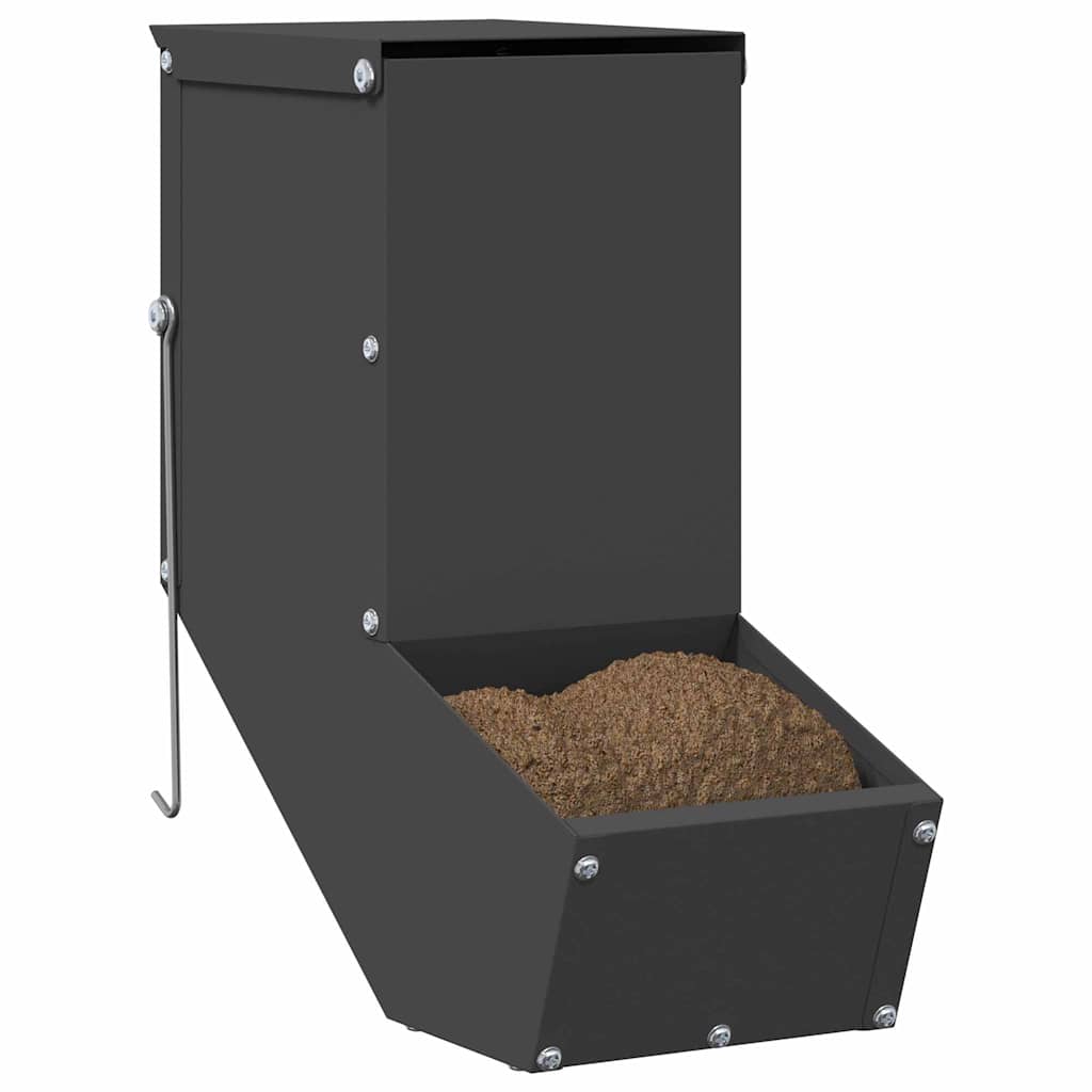 Vidaxl Kaninchenfutter schwarz 12,5 x 26 x 28,5 cm kaltgewalzter Stahl
