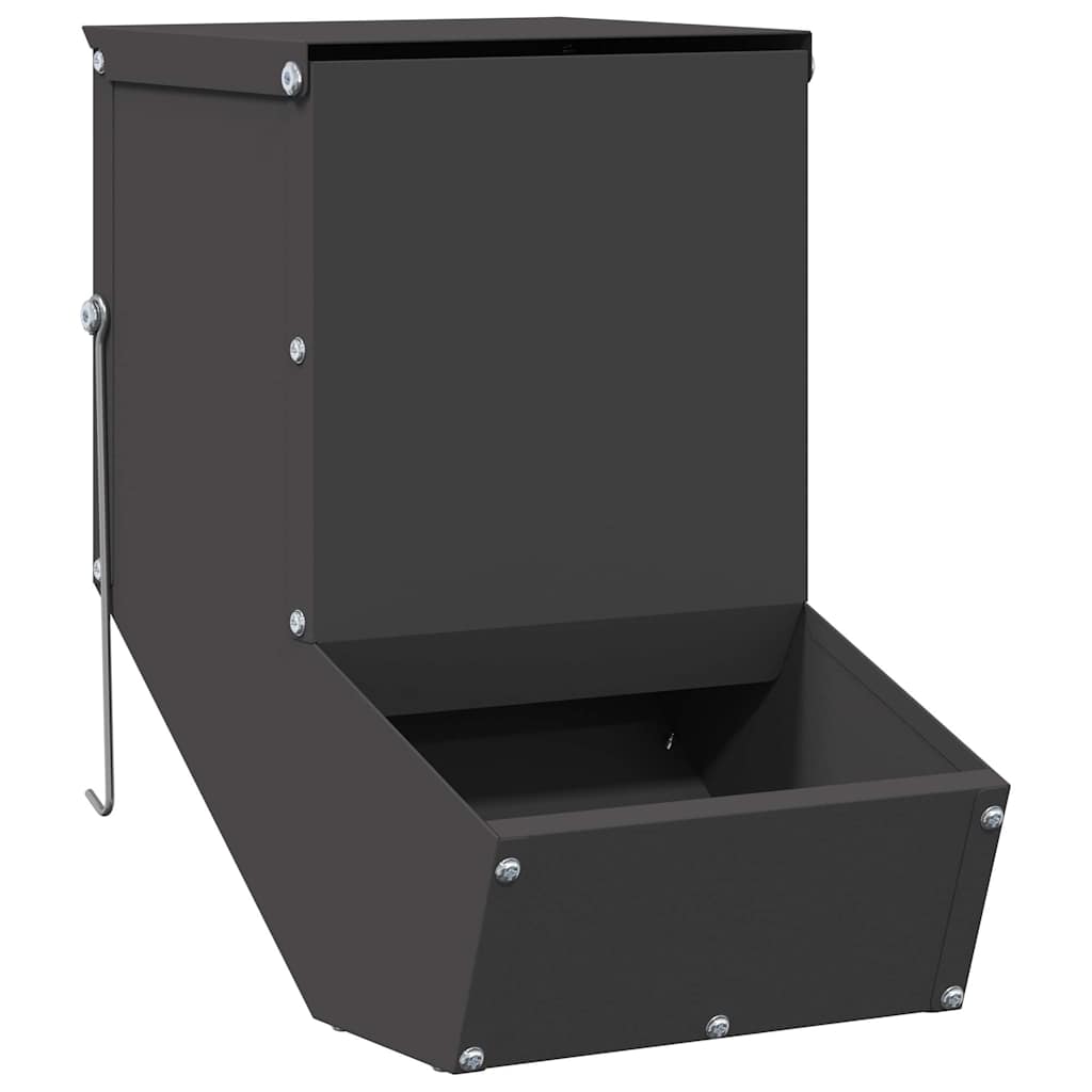 Vidaxl Kaninchenfutter schwarz 17,5 x 26 x 28,5 cm kaltgewalzter Stahl