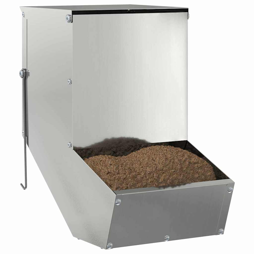 Vidaxl Kaninchenfutter Silber 17,5 x 26 x 28,5 cm verzinkter Stahl