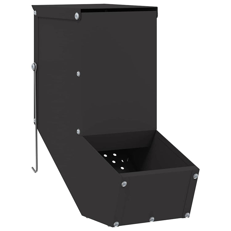 Vidaxl Kaninchenfutter schwarz 12,5 x 26 x 28,5 cm kaltgewalzter Stahl