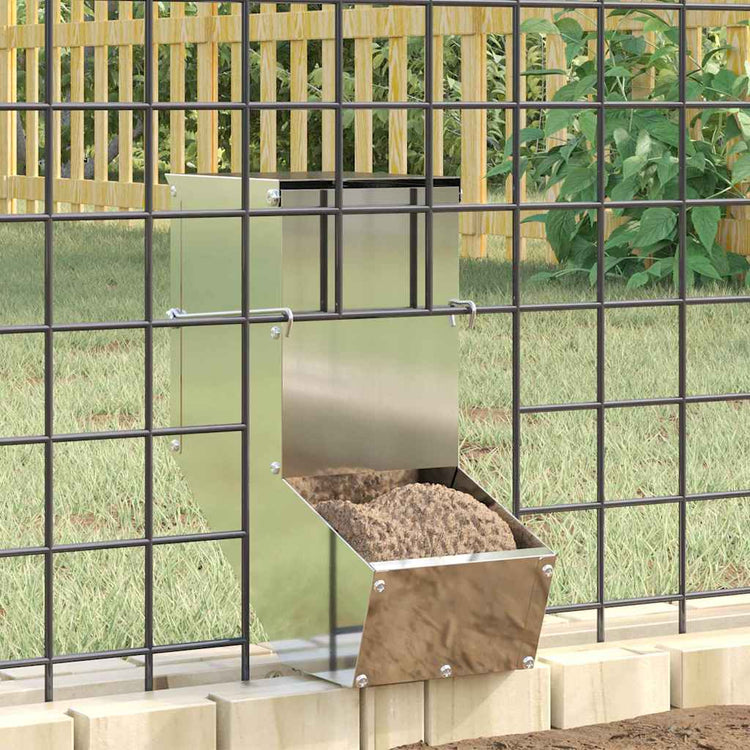 Vidaxl Kaninchenfutter Silber 12,5 x 26 x 28,5 cm verzinkter Stahl
