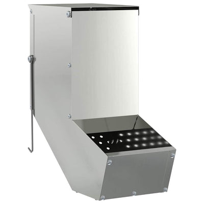 Vidaxl Kaninchenfutter Silber 12,5 x 26 x 28,5 cm verzinkter Stahl
