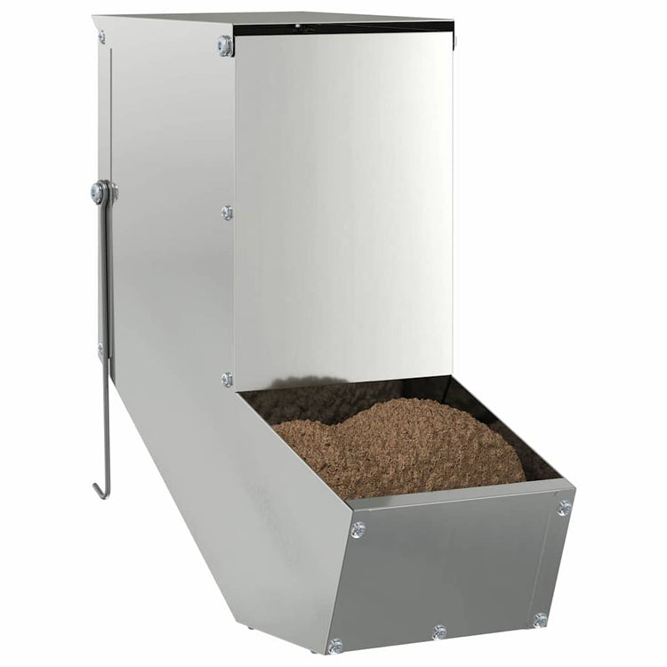 Vidaxl Kaninchenfutter Silber 12,5 x 26 x 28,5 cm verzinkter Stahl