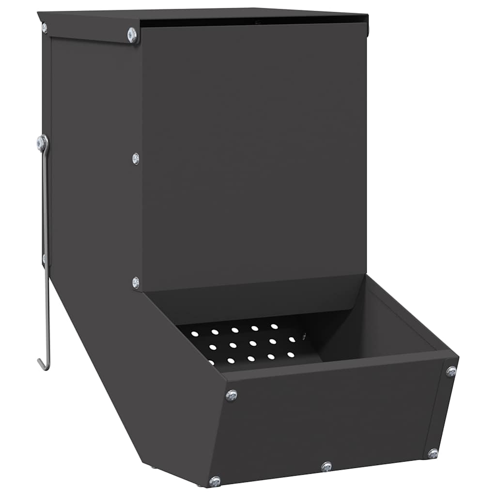 Vidaxl Kaninchenfutter schwarz 17,5 x 26 x 28,5 cm kaltgewalzter Stahl