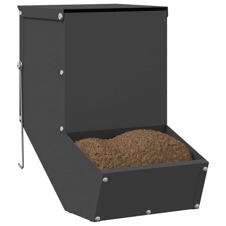 Vidaxl Kaninchenfutter schwarz 17,5 x 26 x 28,5 cm kaltgewalzter Stahl