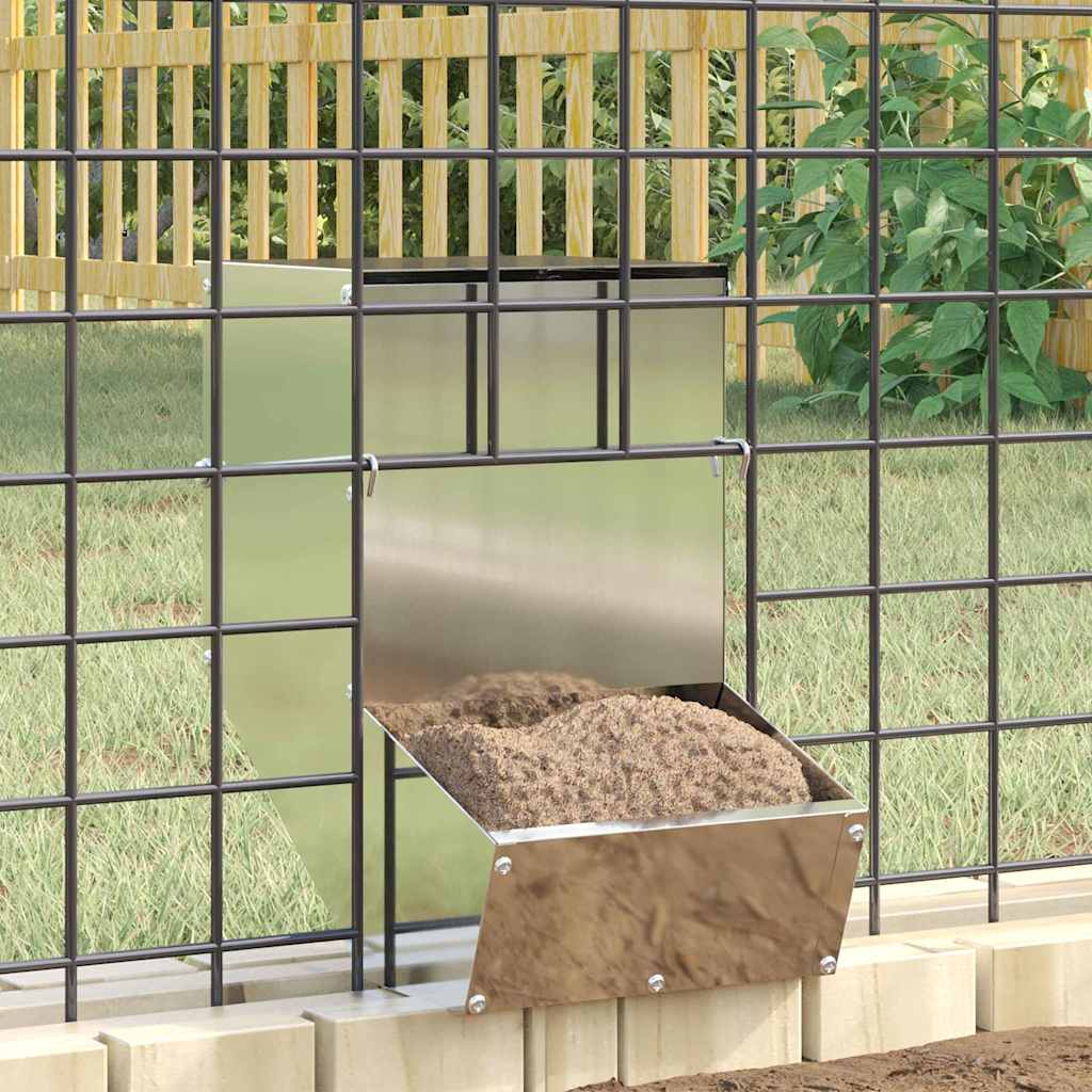 Vidaxl Kaninchenfutter Silber 17,5 x 26 x 28,5 cm verzinkter Stahl