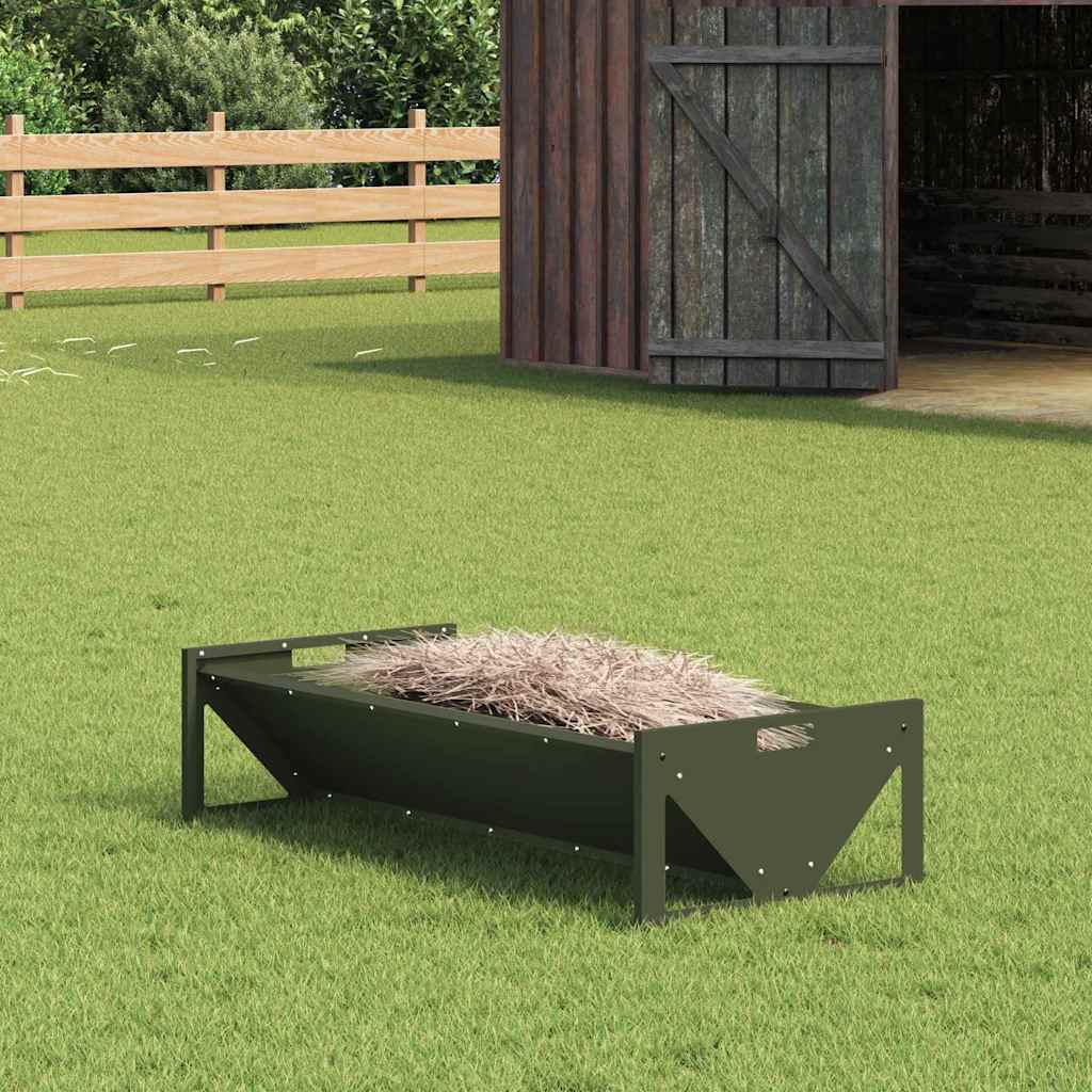Vidaxxl Futtertrog für Rinder olivgrün 108 x 50 x 28 cm