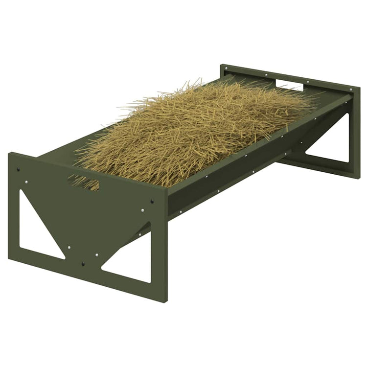 Vidaxxl Futtertrog für Rinder olivgrün 108 x 50 x 28 cm
