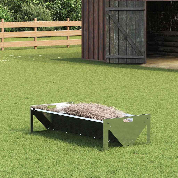 Vidaxxl Futtertrog für Vieh Silber 108 x 50 x 28 cm verzinkter Stahl
