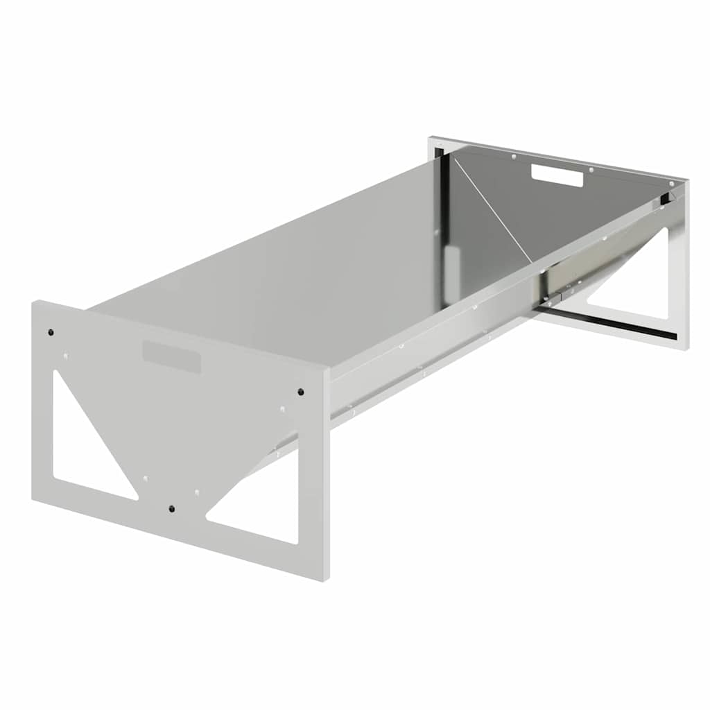 Vidaxxl Futtertrog für Vieh Silber 108 x 50 x 28 cm verzinkter Stahl