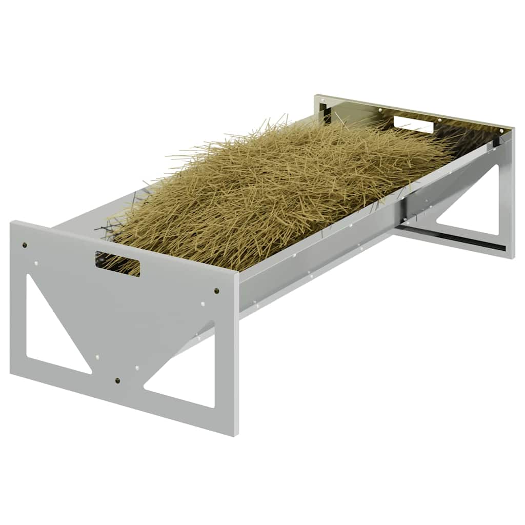 Vidaxxl Futtertrog für Vieh Silber 108 x 50 x 28 cm verzinkter Stahl