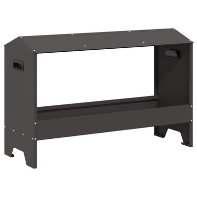 Vidaxl Hühnerfutterstation schwarz 81 x 32 x 53,5 cm kaltgewalzter Stahl
