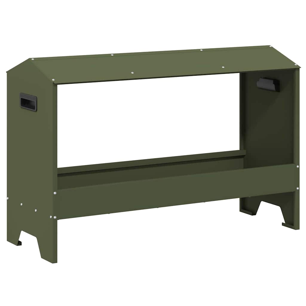 Vidaxxl Hühnerfutterstation Olivgrün 81 x 32 x 53,5 cm
