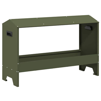 Vidaxxl Hühnerfutterstation Olivgrün 81 x 32 x 53,5 cm