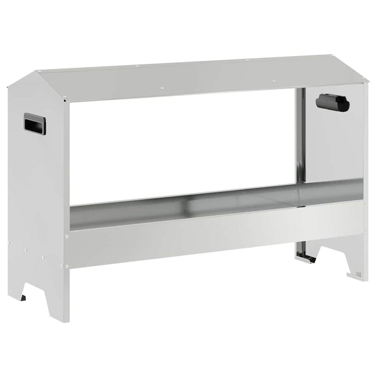 Vidaxl Hühnerfutterstation Silber 81 x 32 x 53,5 cm verzinkter Stahl