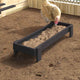 Vidaxl Hühnerfutterstation schwarz 80 x 28 x 13,5 cm kaltgewalzter Stahl