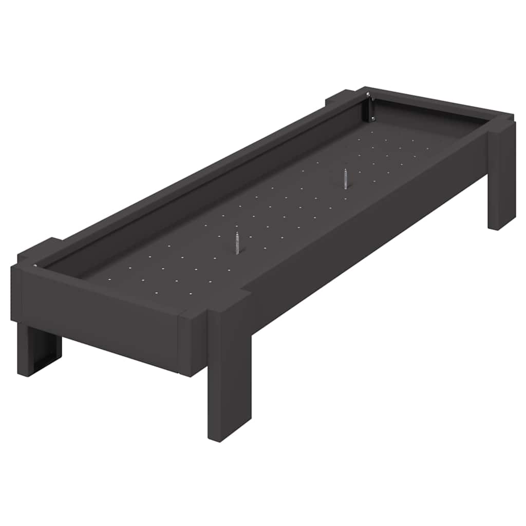 Vidaxl Hühnerfutterstation schwarz 80 x 28 x 13,5 cm kaltgewalzter Stahl