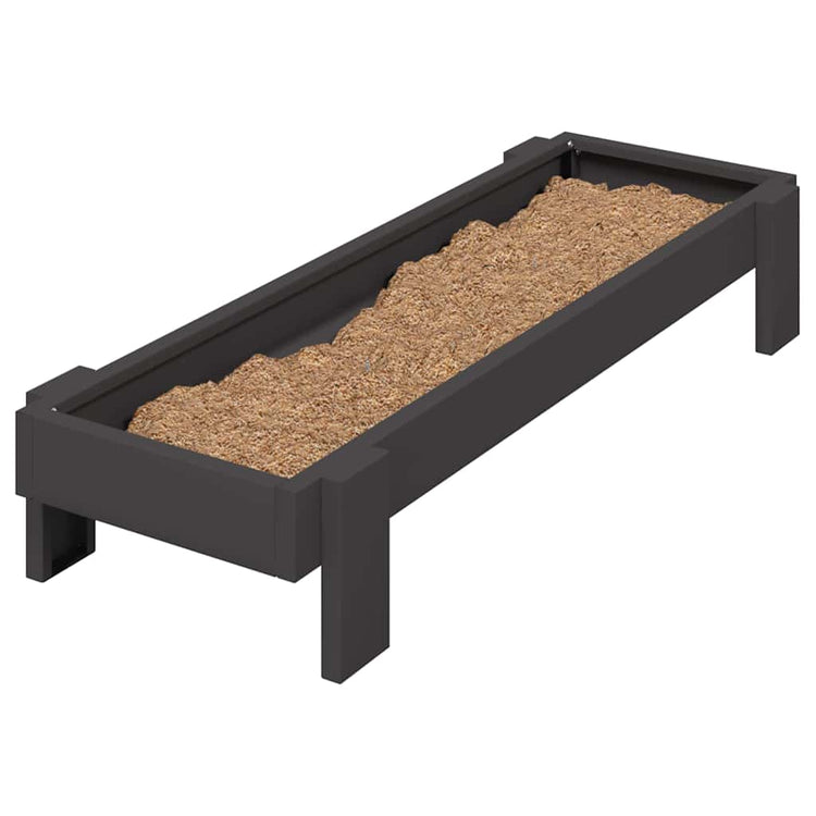 Vidaxl Hühnerfutterstation schwarz 80 x 28 x 13,5 cm kaltgewalzter Stahl
