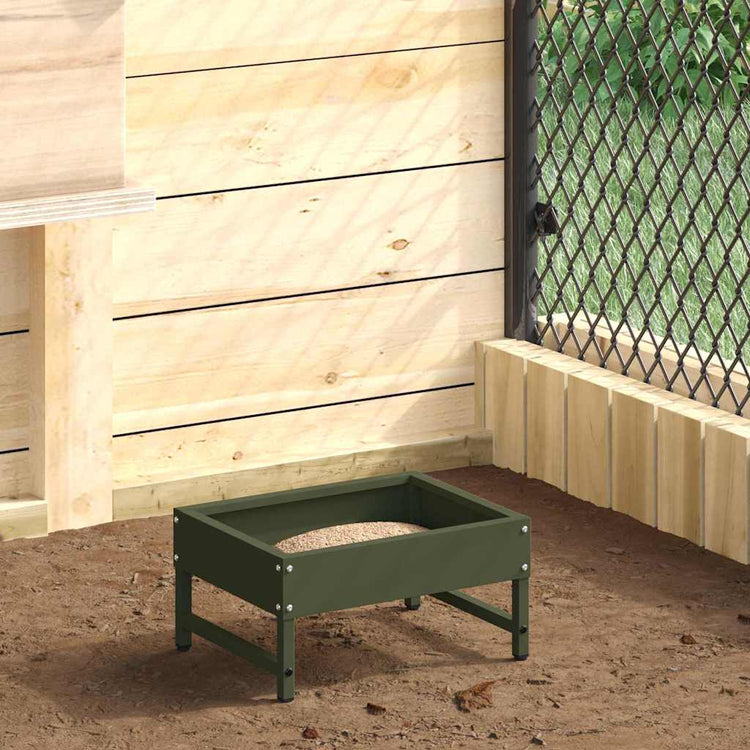 VidaXL Vogelfresser olivgrün 80 x 28 x 13,5 cm kaltgewalzter Stahl