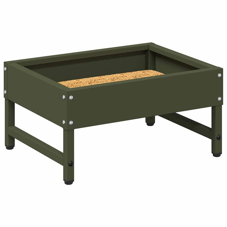 VidaXL Vogelfresser olivgrün 80 x 28 x 13,5 cm kaltgewalzter Stahl