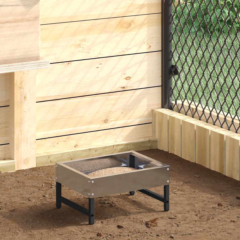 Vidaxl Vogelfresser Silber 80 x 28 x 13,5 cm verzinkter Stahl