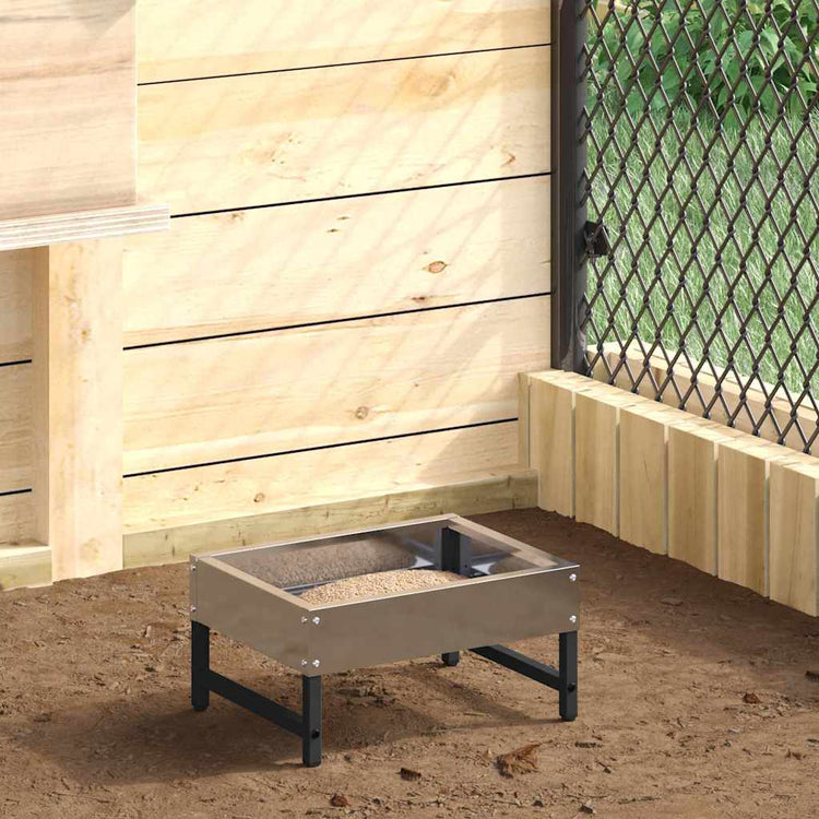 Vidaxl Vogelfresser Silber 80 x 28 x 13,5 cm verzinkter Stahl
