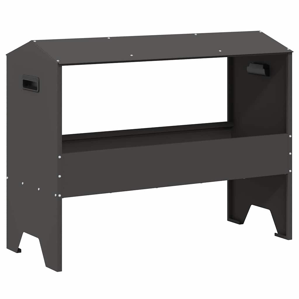 Vidaxxl Futtertrog für Nutztiere, schwarz, 79 x 35 x 62 cm, kaltgewalzter Stahl