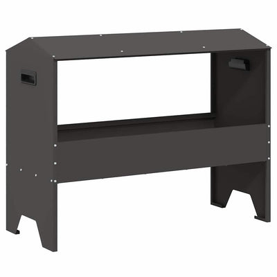 Vidaxxl Futtertrog für Nutztiere, schwarz, 79 x 35 x 62 cm, kaltgewalzter Stahl