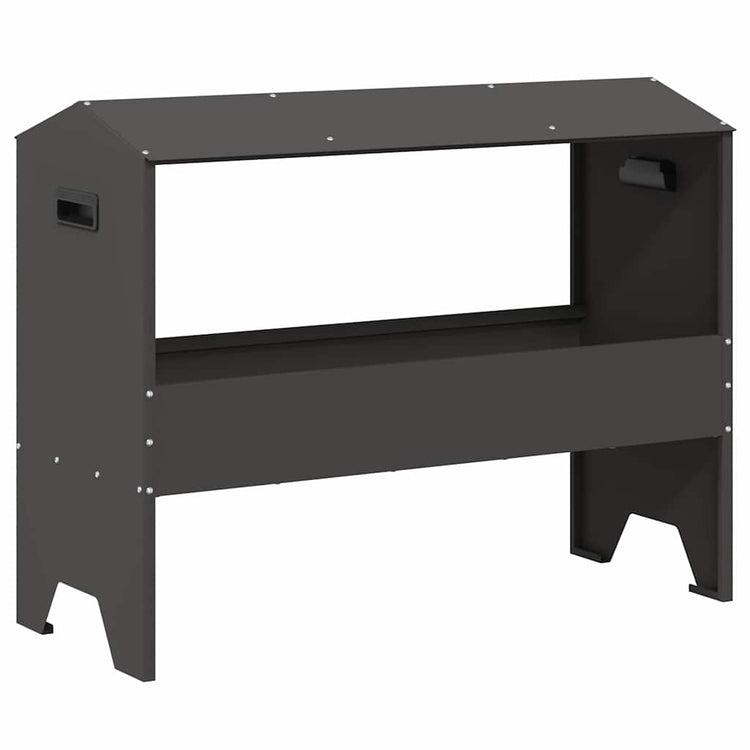 Vidaxxl Futtertrog für Nutztiere, schwarz, 79 x 35 x 62 cm, kaltgewalzter Stahl
