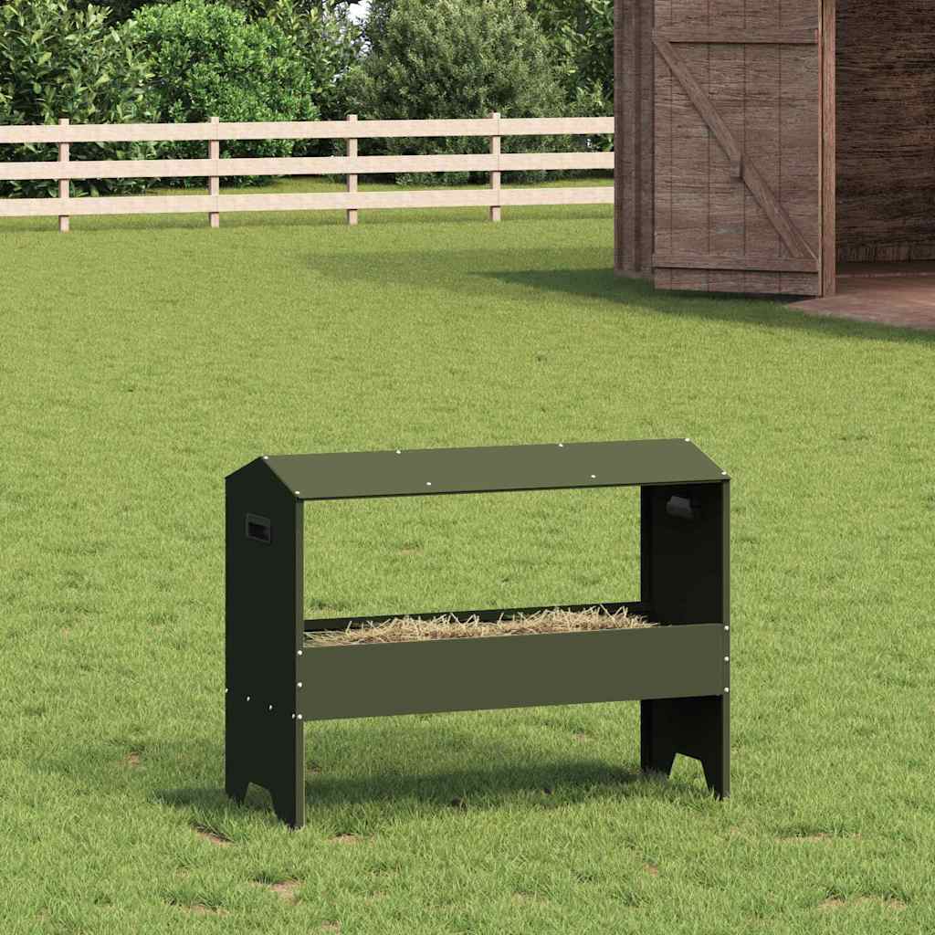 Vidaxxl Futtertrog für Rinder olivgrün 79 x 35 x 62 cm