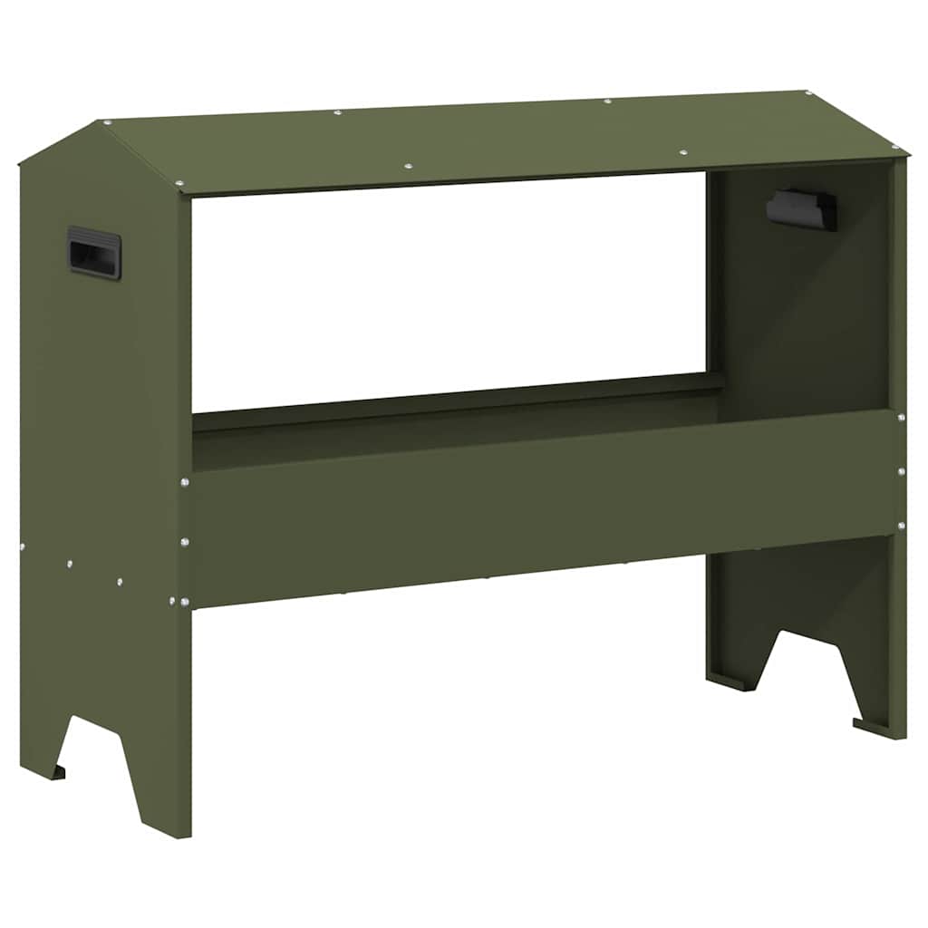 Vidaxxl Futtertrog für Rinder olivgrün 79 x 35 x 62 cm