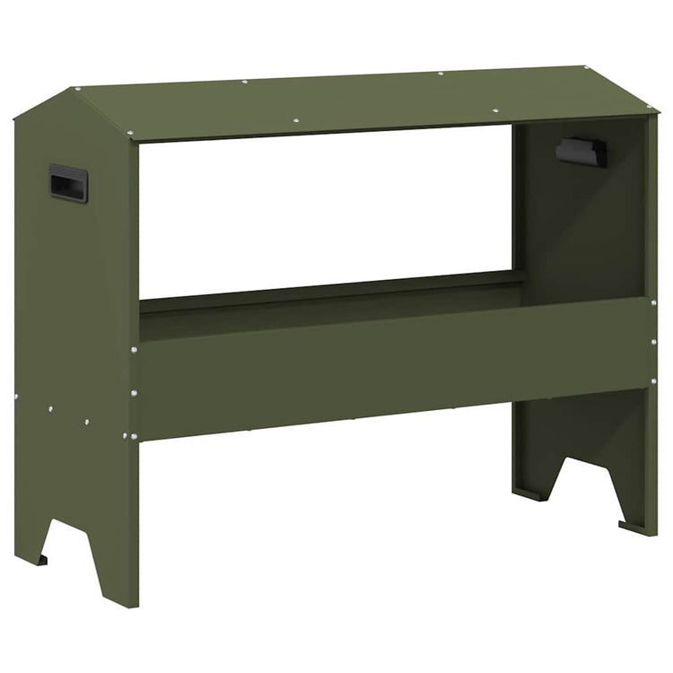 Vidaxxl Futtertrog für Rinder olivgrün 79 x 35 x 62 cm