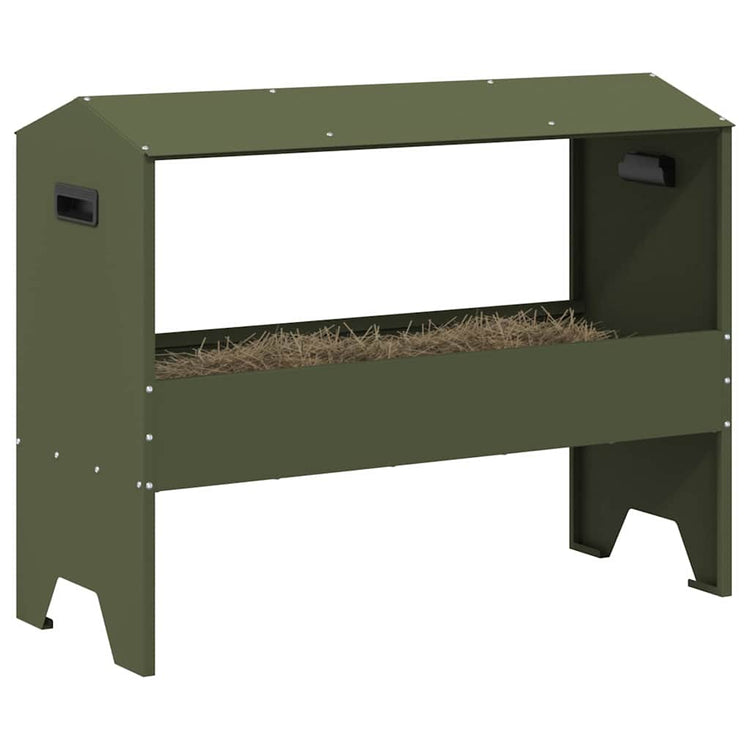 Vidaxxl Futtertrog für Rinder olivgrün 79 x 35 x 62 cm