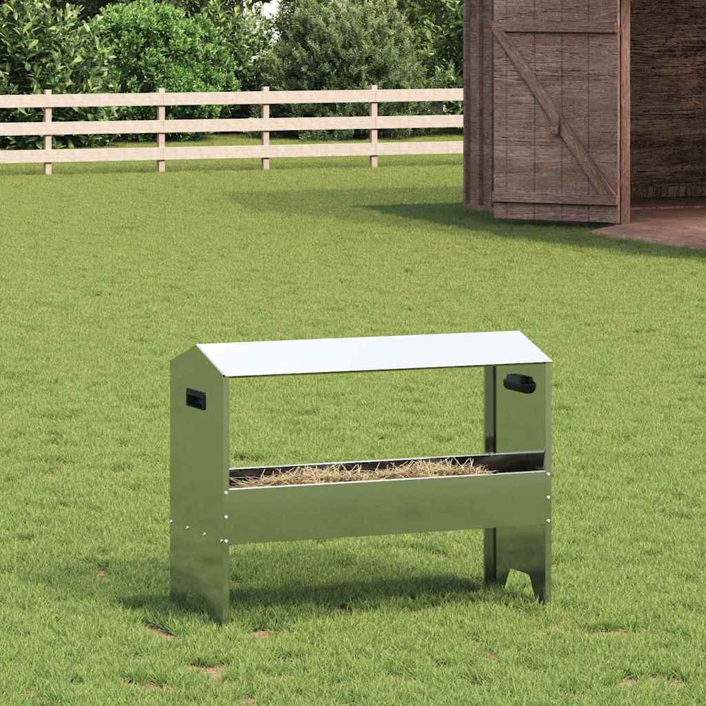 Vidaxl Futtertrog für Vieh, silberfarben, 79 x 35 x 62 cm, verzinkter Stahl