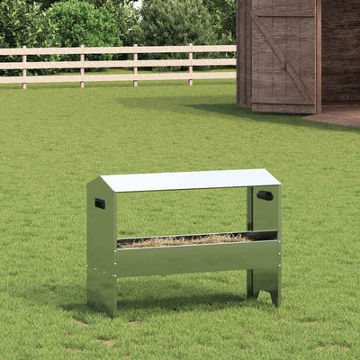 Vidaxl Futtertrog für Vieh, silberfarben, 79 x 35 x 62 cm, verzinkter Stahl