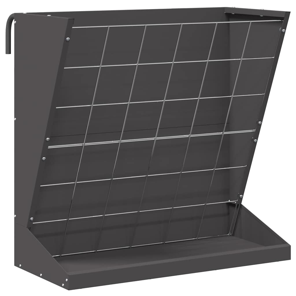 Vidaxl Heufutterstation schwarz 71 x 33 x 70 cm kaltgewalzter Stahl