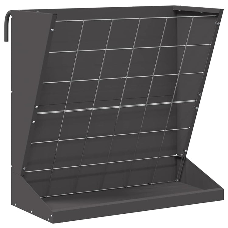 Vidaxl Heufutterstation schwarz 71 x 33 x 70 cm kaltgewalzter Stahl