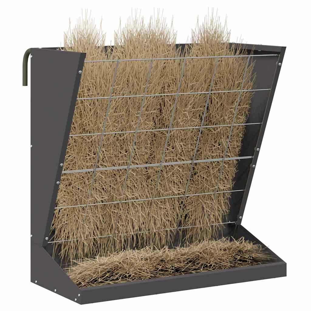 Vidaxl Heufutterstation schwarz 71 x 33 x 70 cm kaltgewalzter Stahl