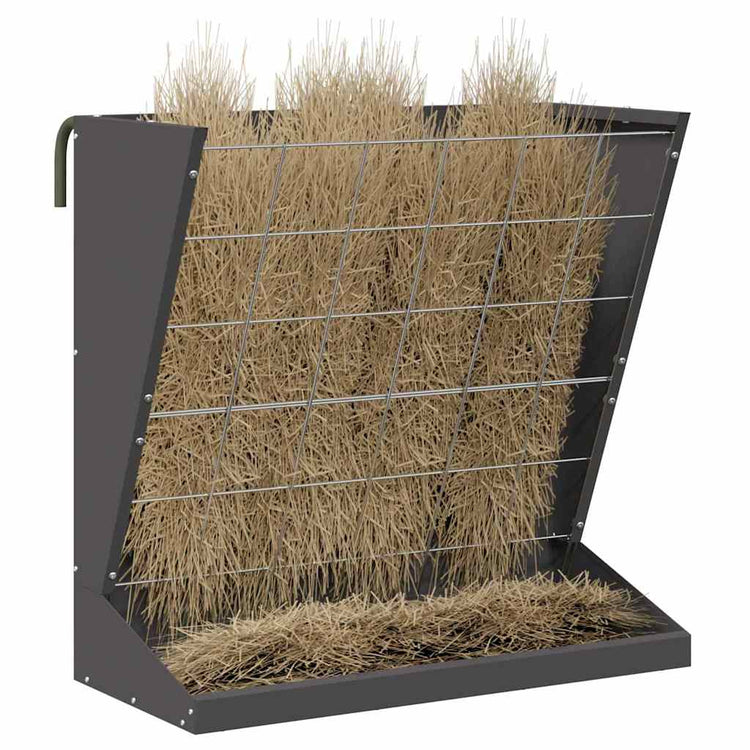 Vidaxl Heufutterstation schwarz 71 x 33 x 70 cm kaltgewalzter Stahl