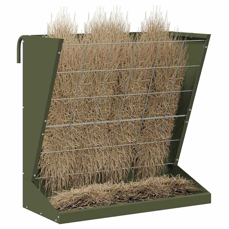 Vidaxl Heufutterstation olivgrün 71 x 33 x 70 cm kaltgewalzter Stahl