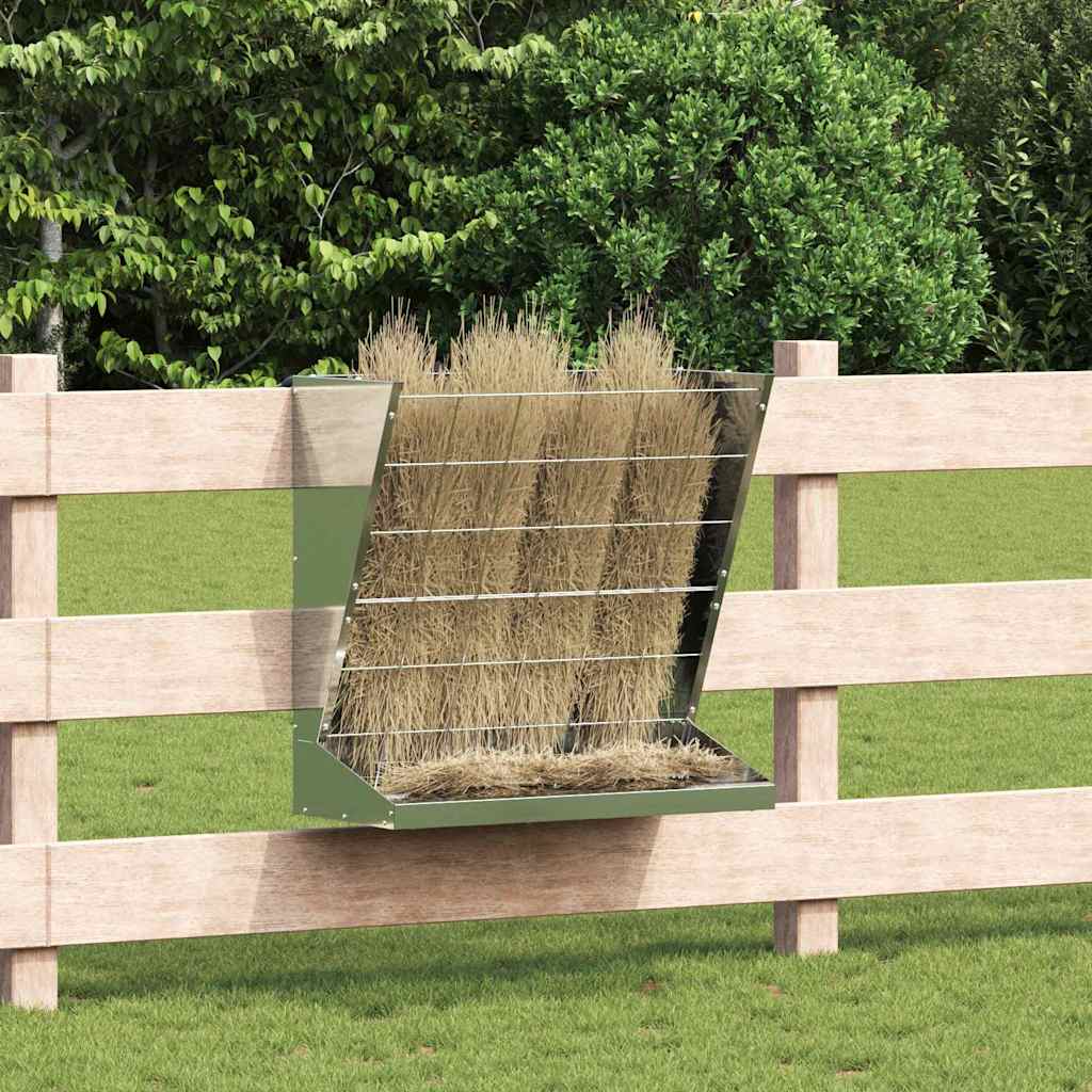 Vidaxl Heufutterstation Silber 71 x 33 x 70 cm verzinkter Stahl